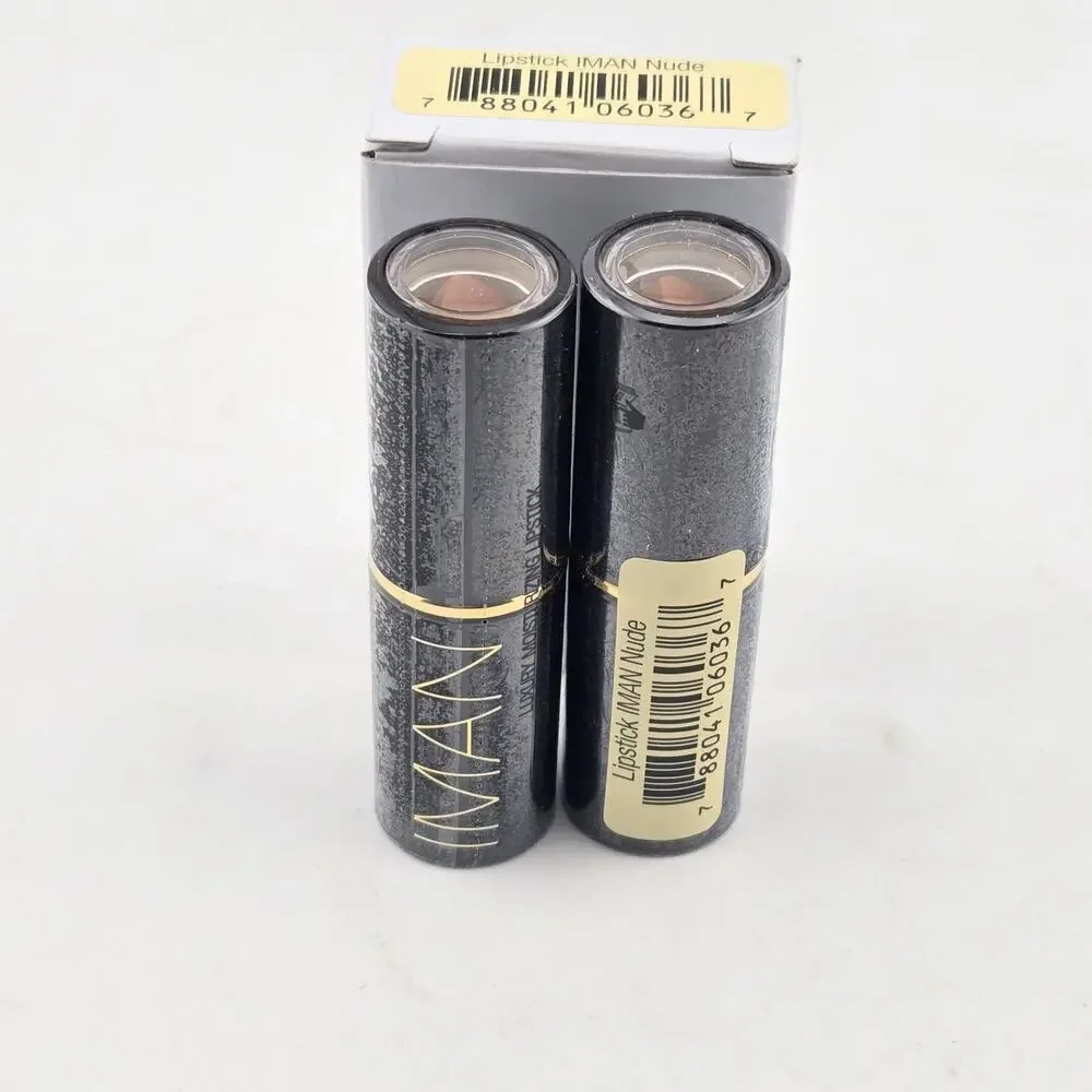 IMAN Luxury Moisturizing Lipstick 598 IMAN NUDE Set Of 2 Full Size 0.13oz New